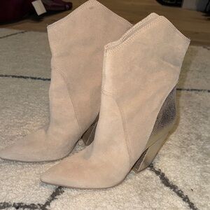 Dolce Vita Beige Suede Heeled Boots